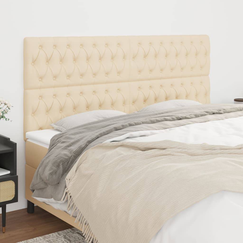 vidaXL Kopfteile 4 Stk. Creme 90x7x78/88 cm Stoff