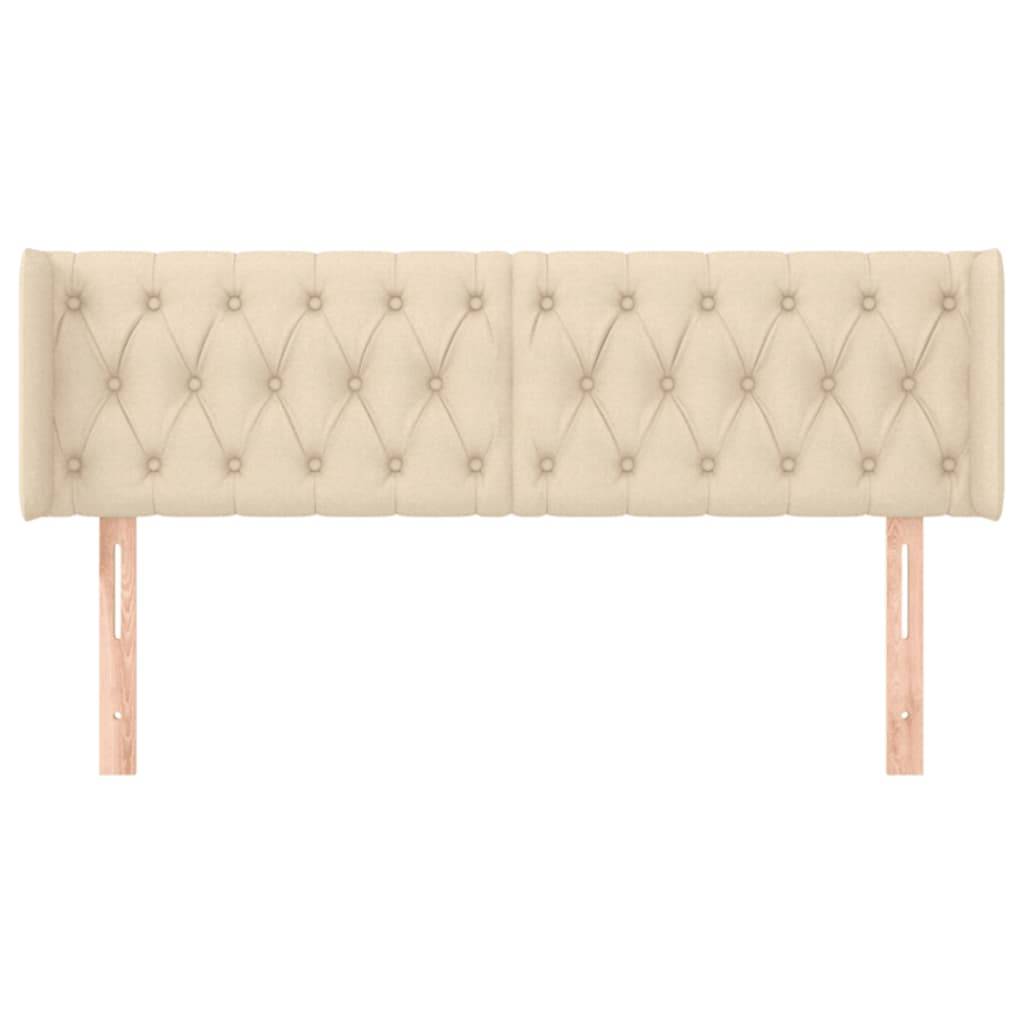 vidaXL Kopfteil mit Ohren Creme 147x16x78/88 cm Stoff