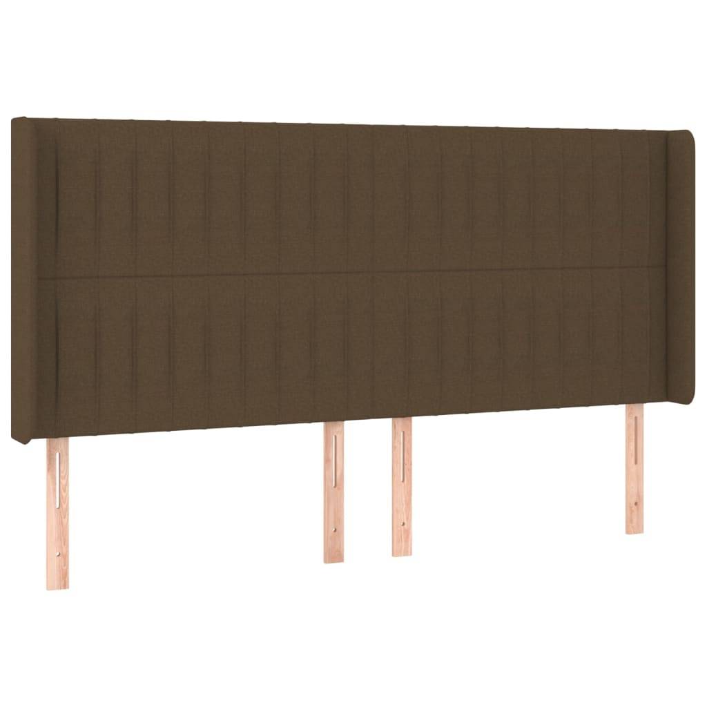 vidaXL LED Kopfteil Dunkelbraun 203x16x118/128 cm Stoff
