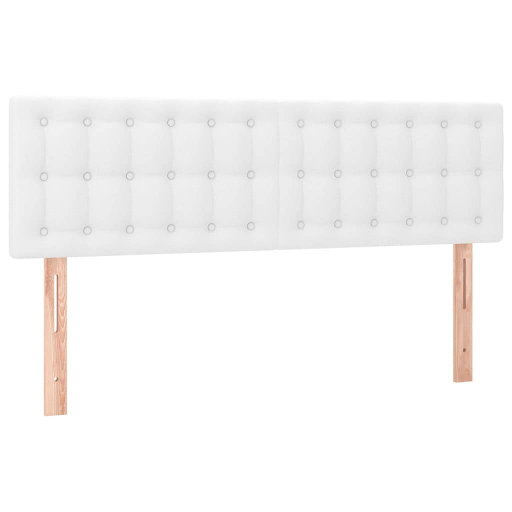 vidaXL LED Kopfteil Weiß 144x5x78/88 cm Kunstleder