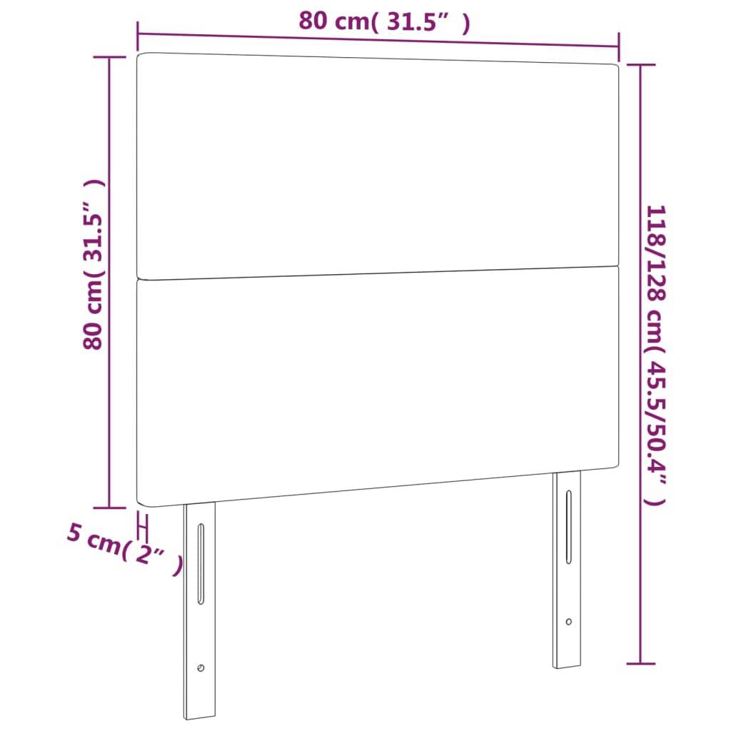vidaXL LED Kopfteil Taupe 80x5x118/128 cm Stoff