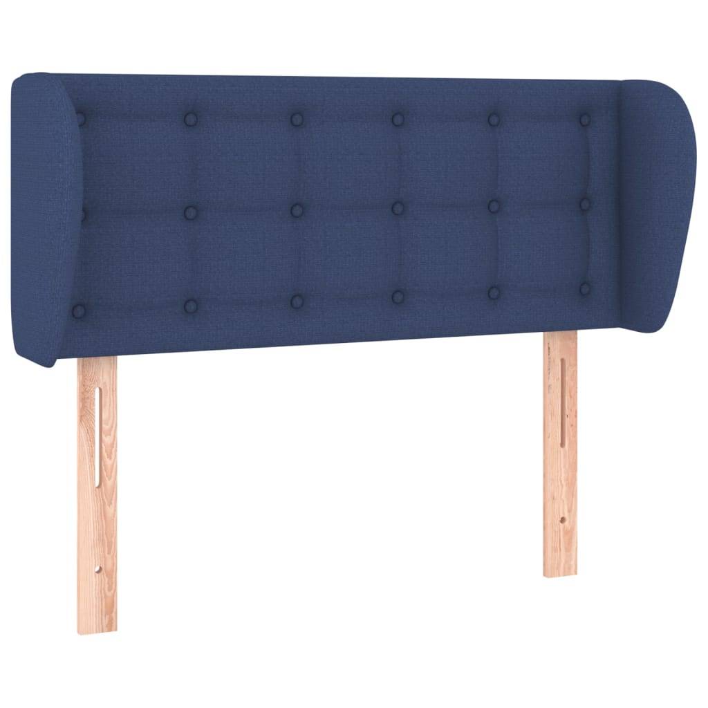 vidaXL Kopfteil mit Ohren Blau 93x23x78/88 cm Stoff