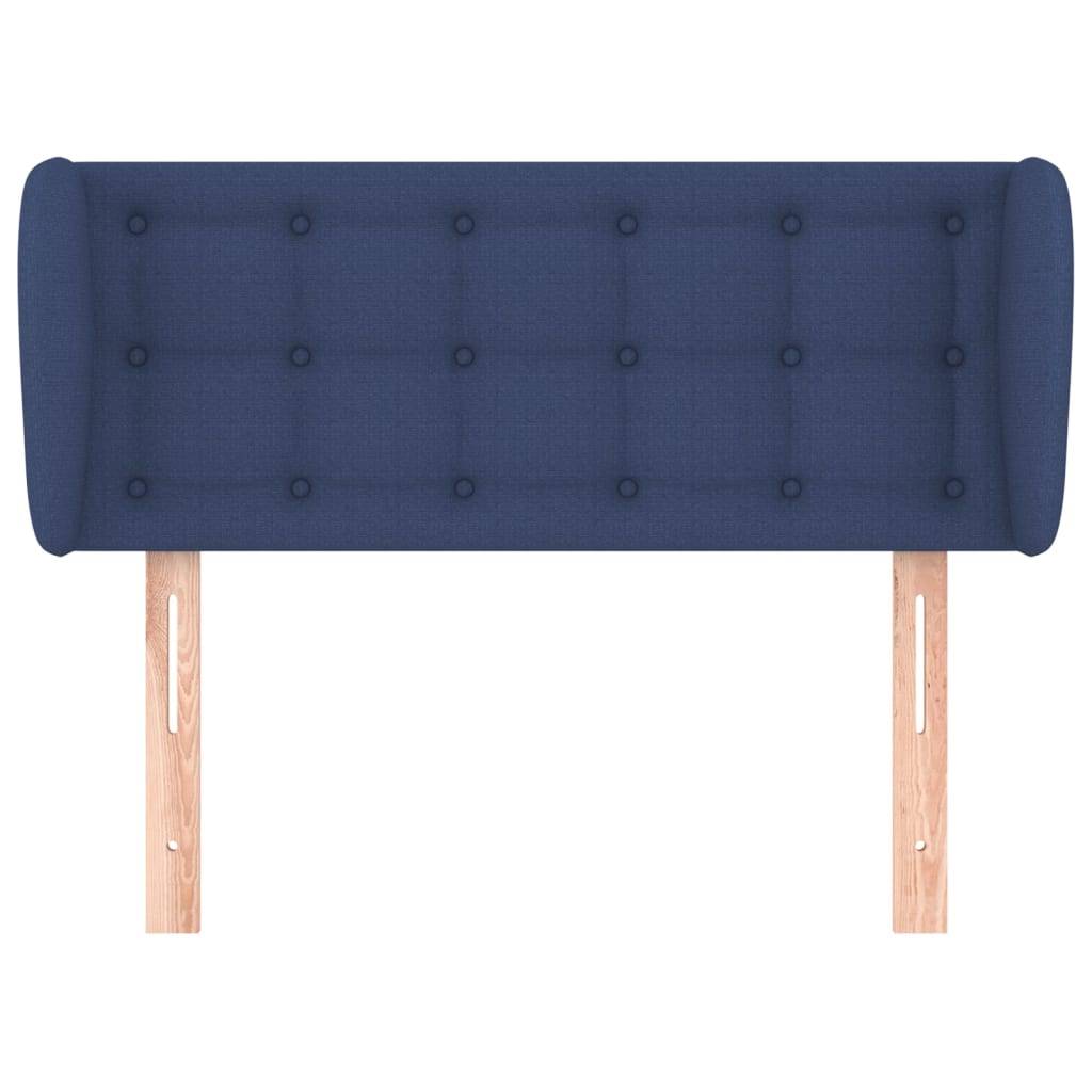 vidaXL Kopfteil mit Ohren Blau 93x23x78/88 cm Stoff