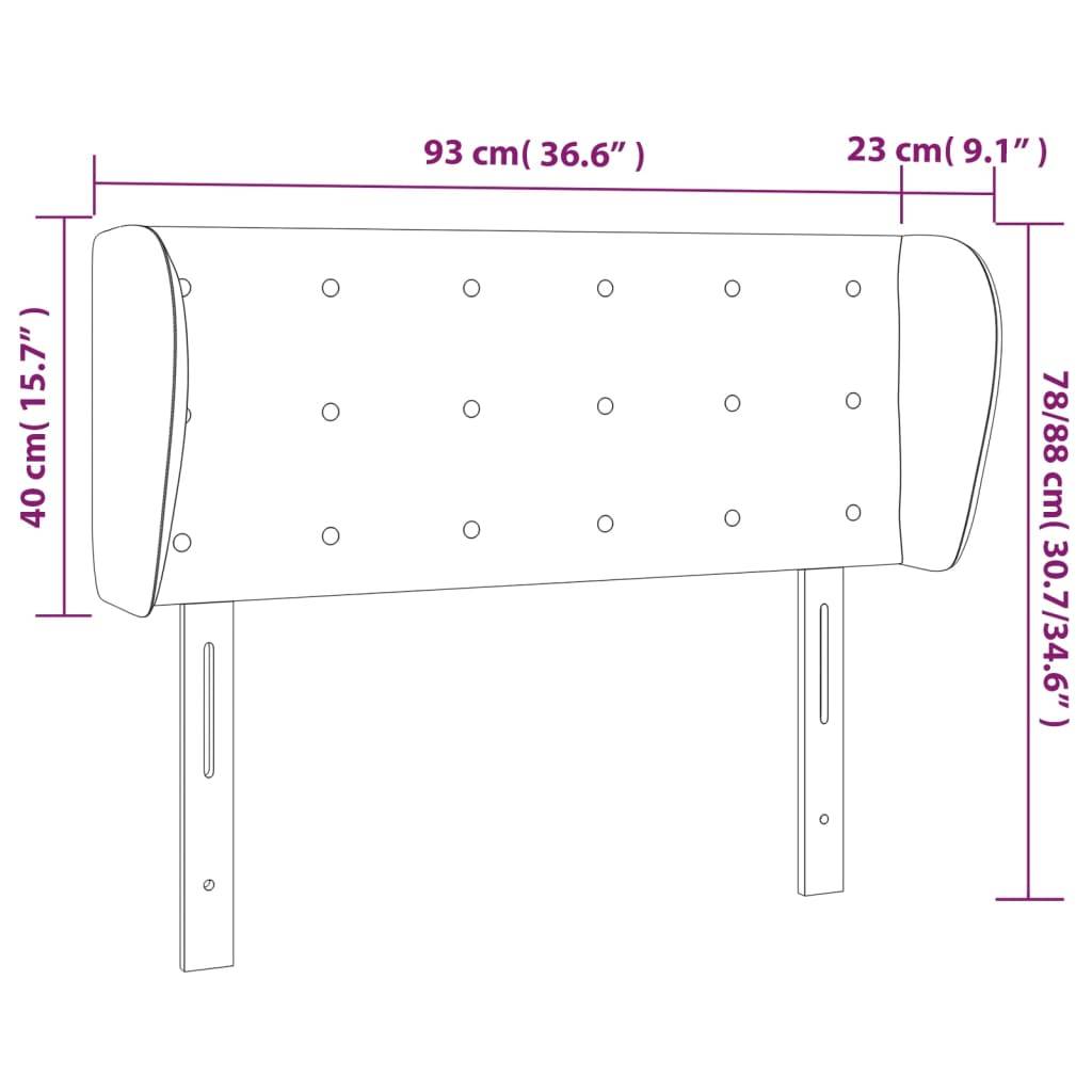 vidaXL Kopfteil mit Ohren Blau 93x23x78/88 cm Stoff