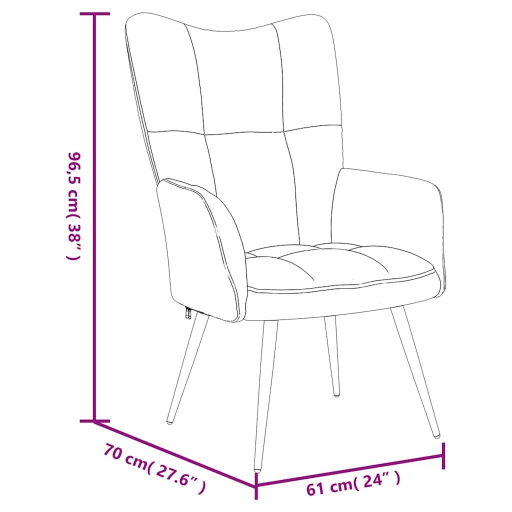 vidaXL Relaxsessel mit Hocker Schwarz Samt