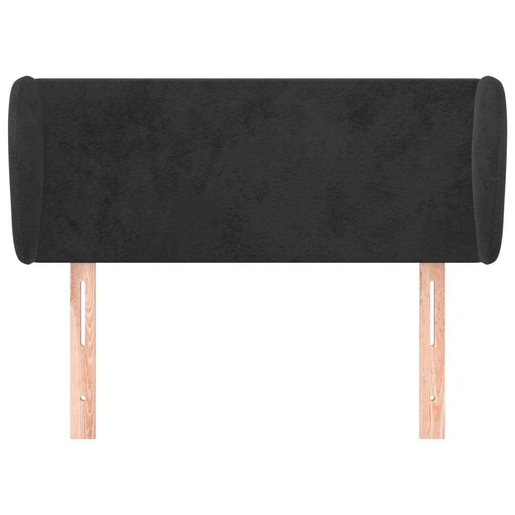 vidaXL Kopfteil mit Ohren Schwarz 93x23x78/88 cm Samt