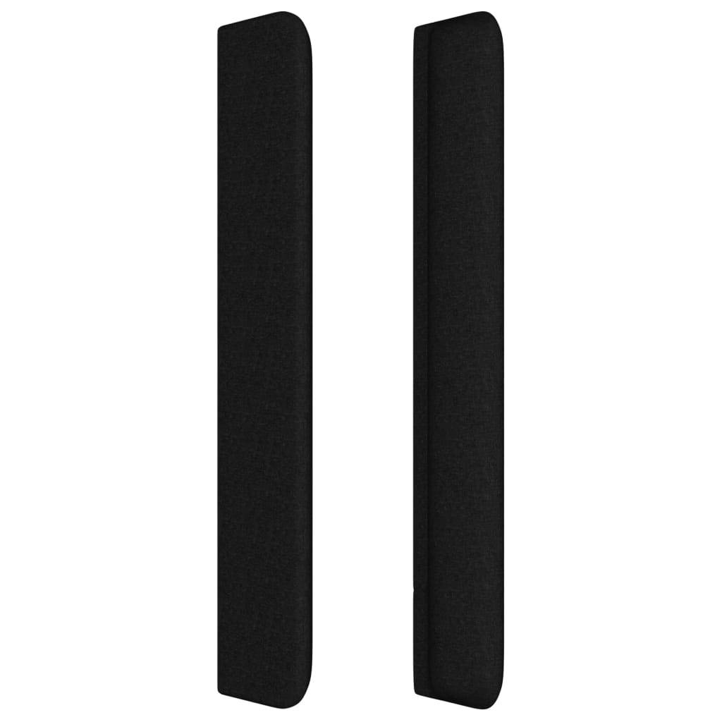 vidaXL Kopfteil mit Ohren Schwarz 83x16x118/128 cm Stoff