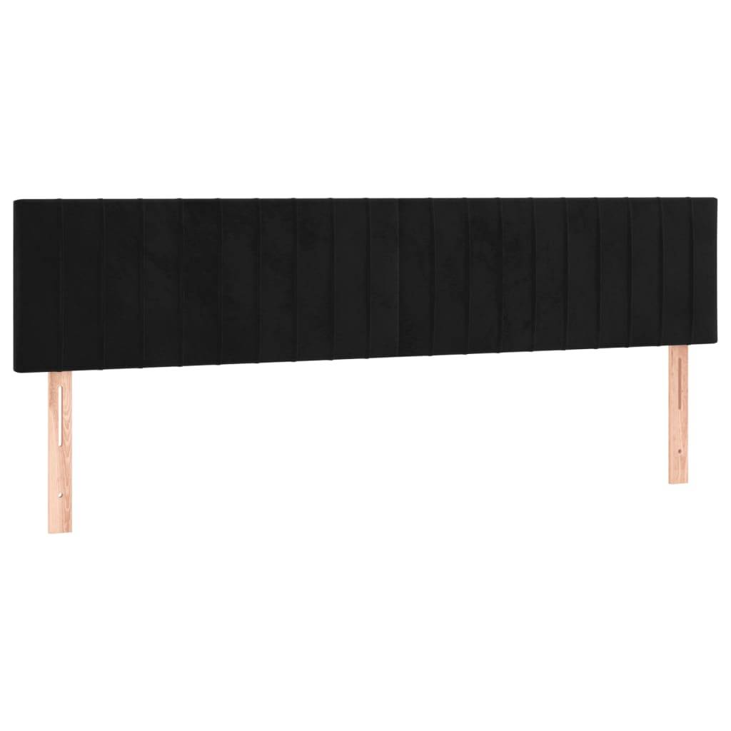 vidaXL Kopfteile 2 Stk. Schwarz 90x5x78/88 cm Samt