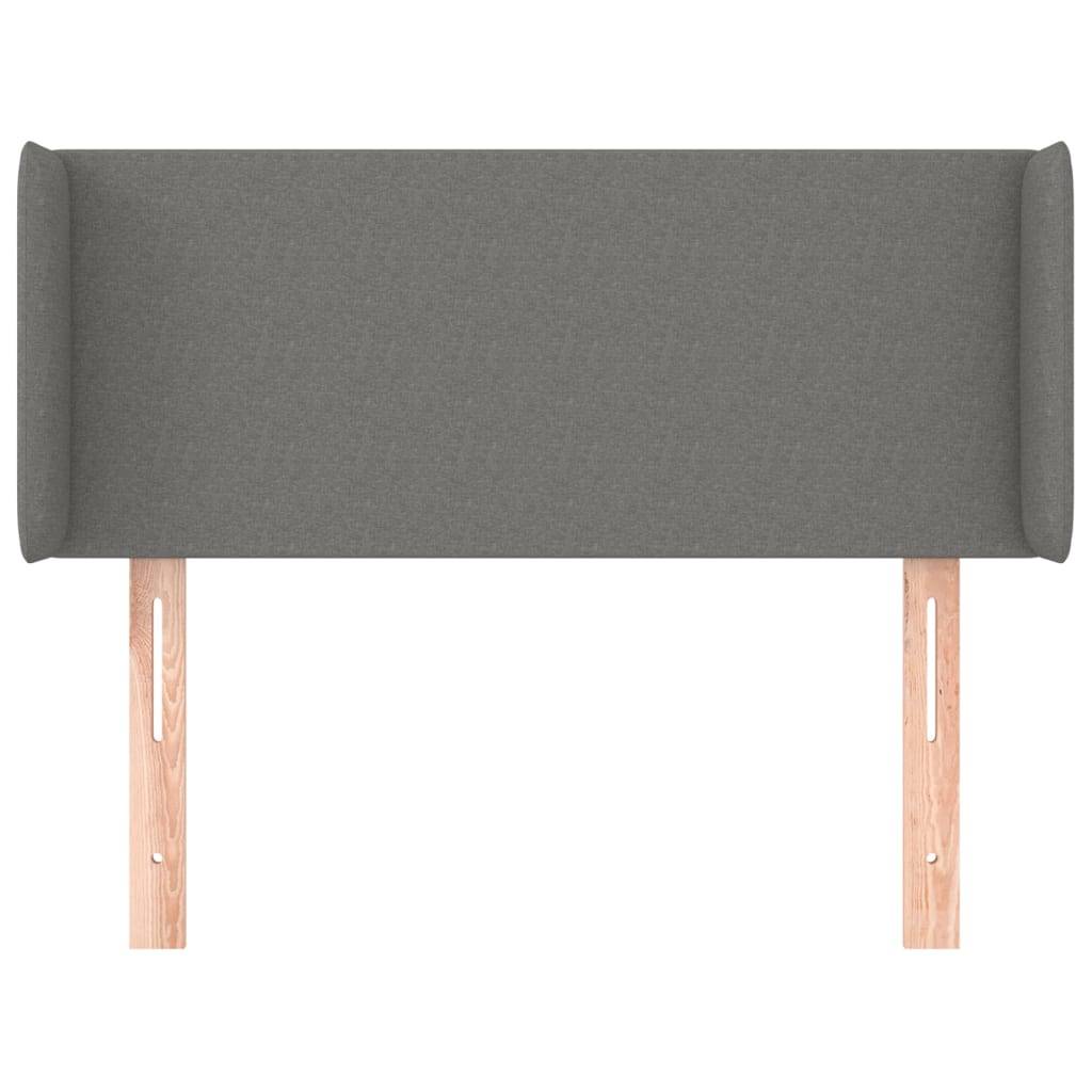 vidaXL Kopfteil mit Ohren Dunkelgrau 93x16x78/88 cm Stoff