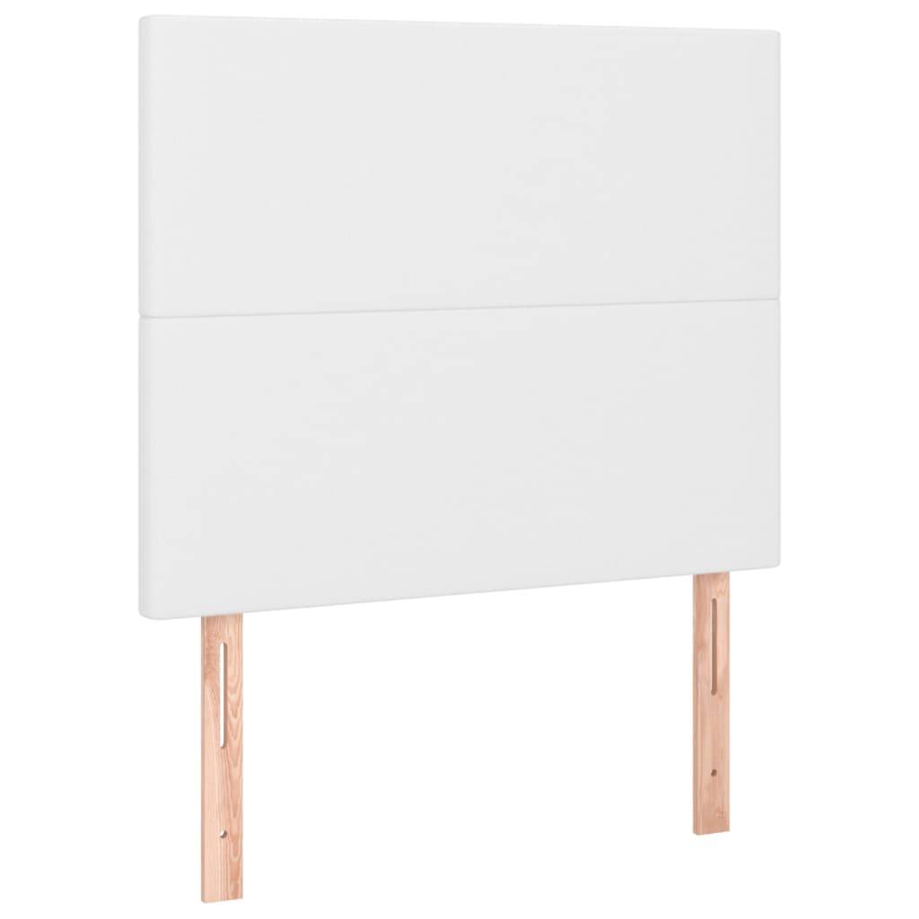 vidaXL LED Kopfteil Weiß 80x5x118/128 cm Kunstleder