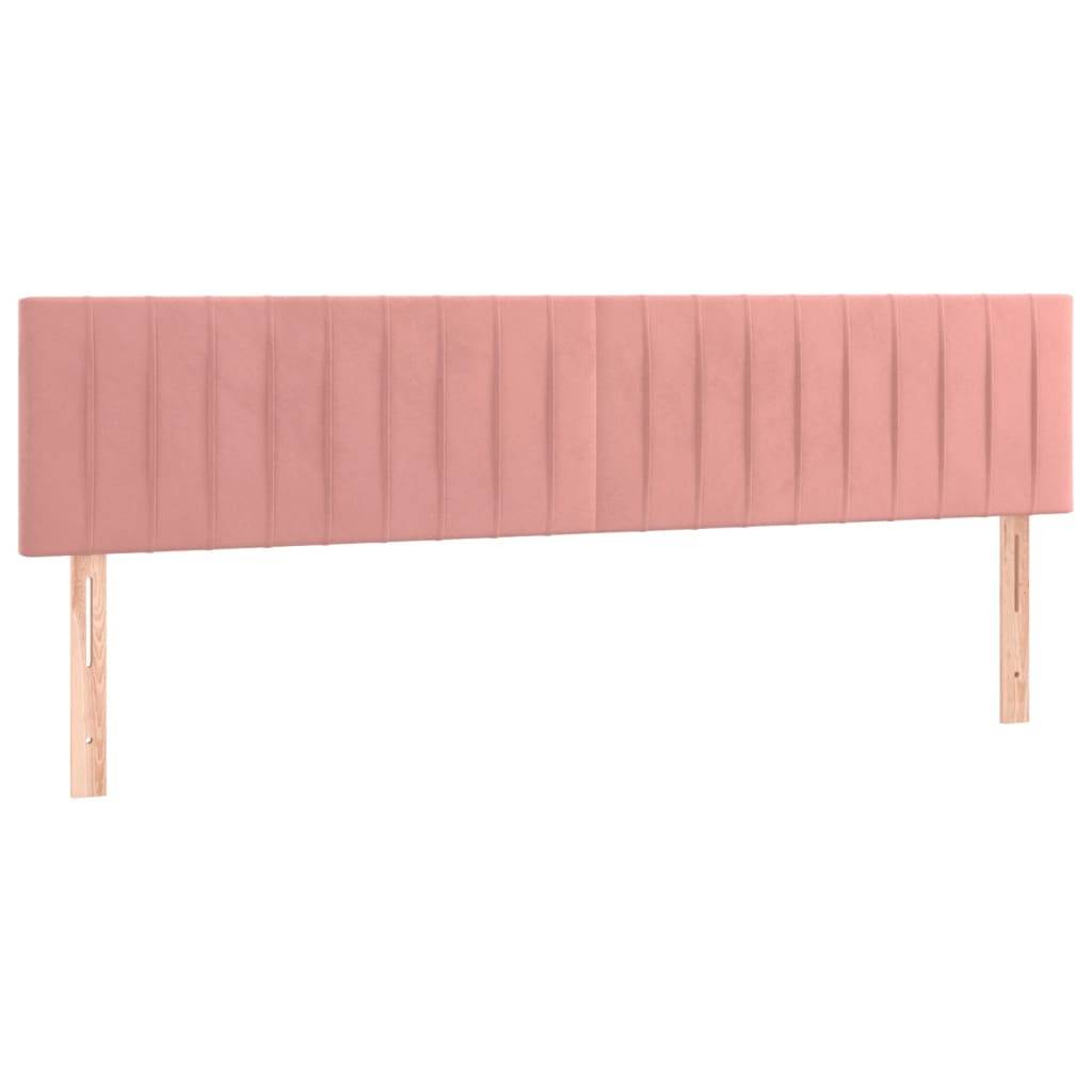 vidaXL LED Kopfteil Rosa 160x5x78/88 cm Samt