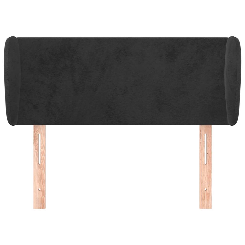 vidaXL Kopfteil mit Ohren Schwarz 83x23x78/88 cm Samt