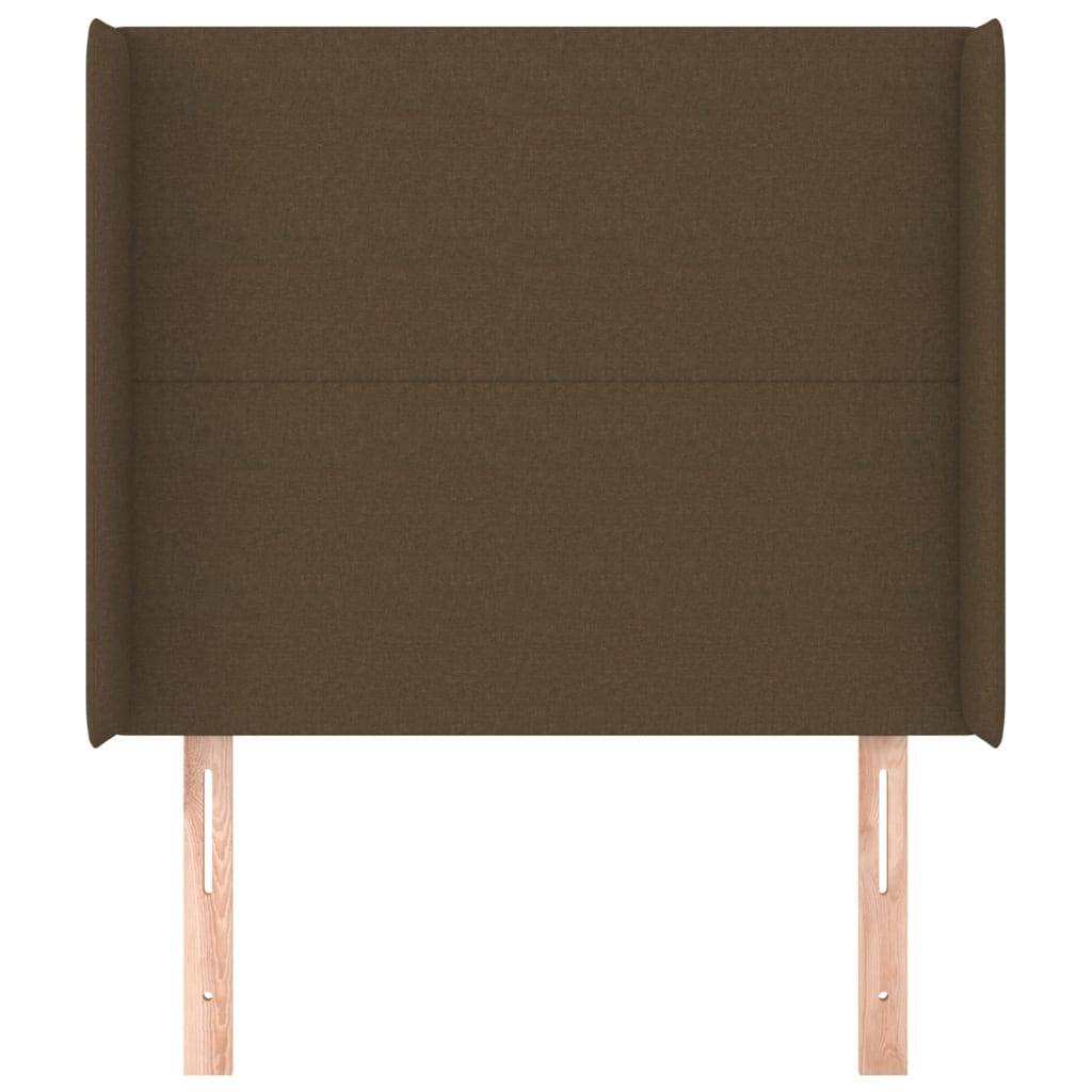 vidaXL Kopfteil mit Ohren Dunkelbraun 93x16x118/128 cm Stoff