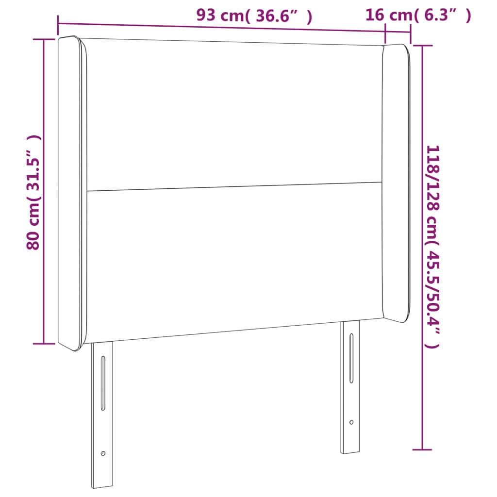 vidaXL Kopfteil mit Ohren Dunkelbraun 93x16x118/128 cm Stoff