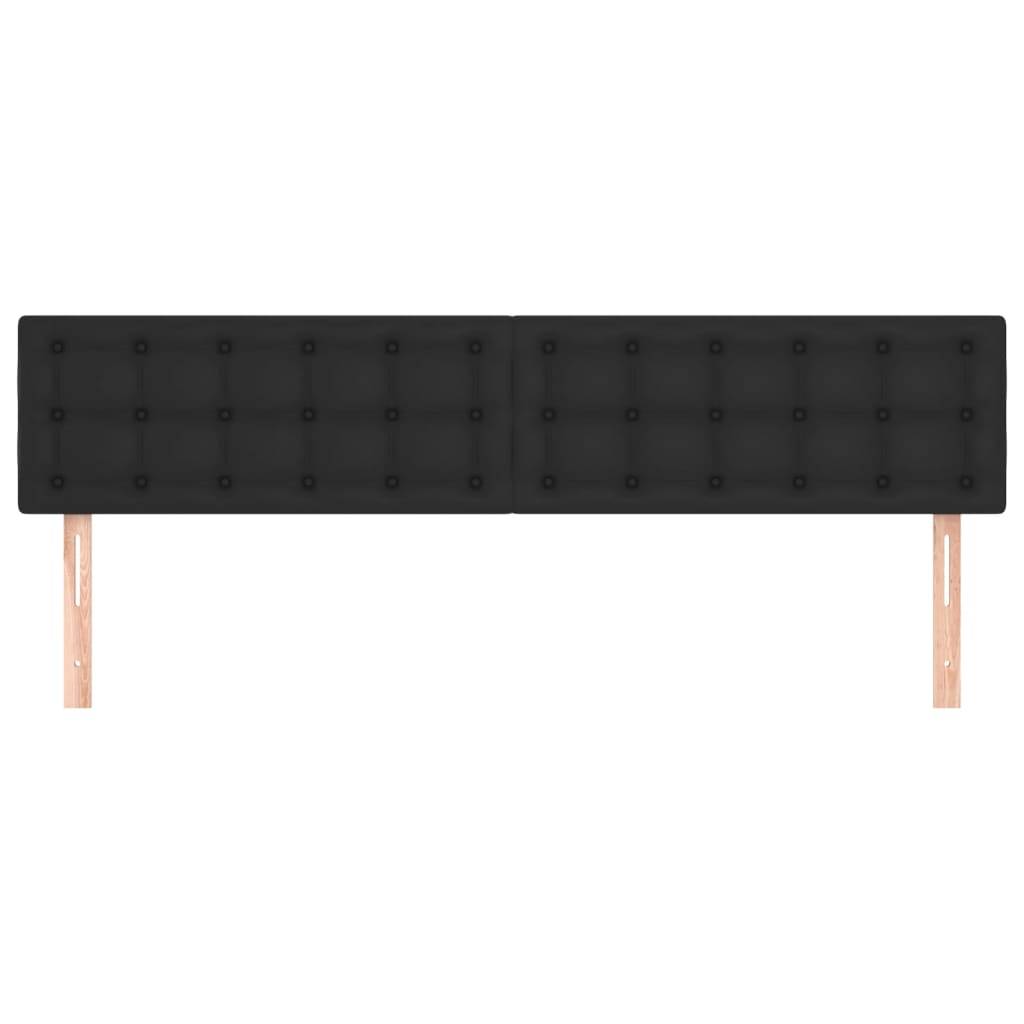 vidaXL Kopfteile 2 Stk. Schwarz 100x5x78/88 cm Kunstleder