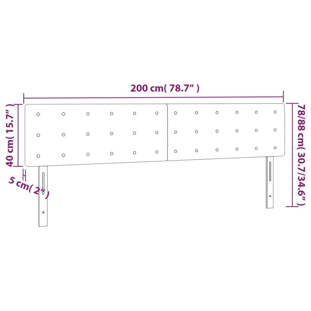 vidaXL Kopfteile 2 Stk. Schwarz 100x5x78/88 cm Kunstleder