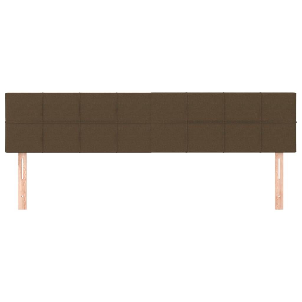 vidaXL Kopfteile 2 Stk. Dunkelbraun 90x5x78/88 cm Stoff