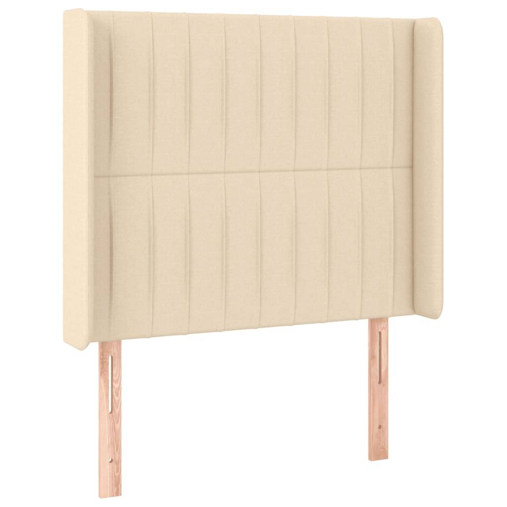vidaXL LED Kopfteil Creme 93x16x118/128 cm Stoff