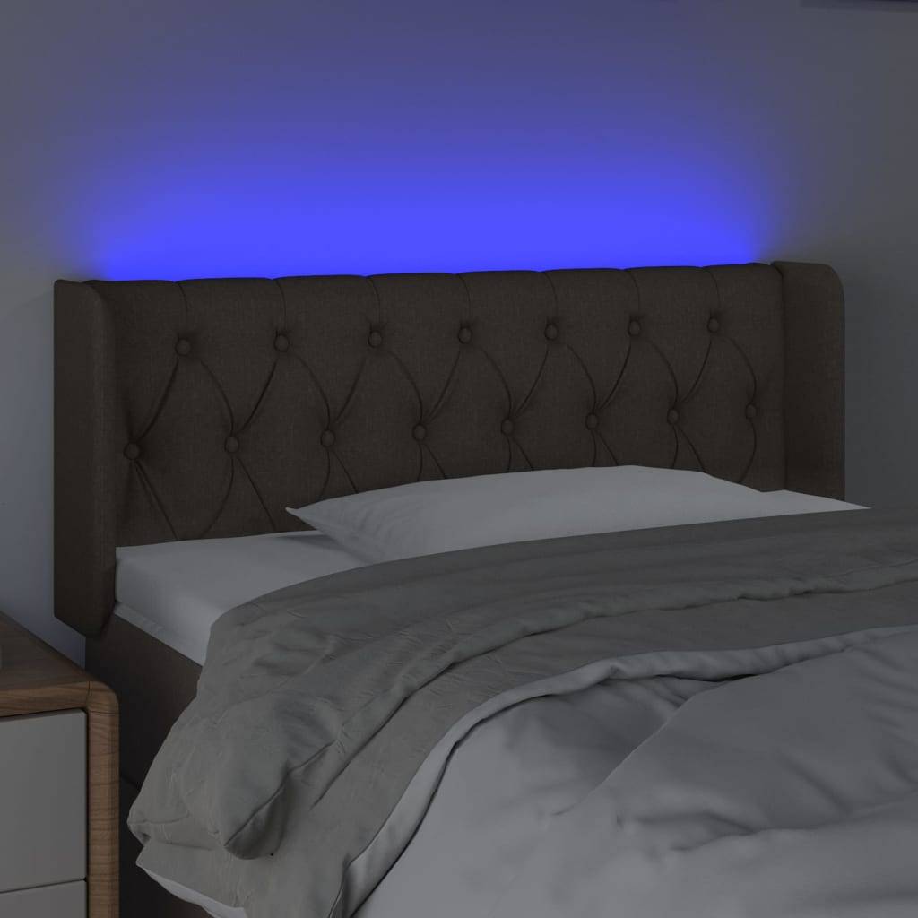 vidaXL LED Kopfteil Taupe 93x16x78/88 cm Stoff