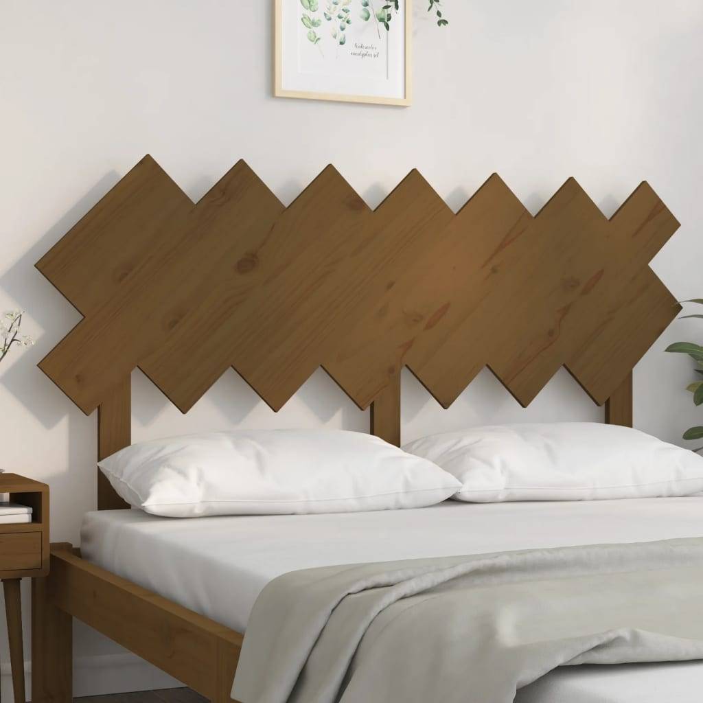 vidaXL Bett-Kopfteil Honigbraun 141x3x80,5 cm Massivholz Kiefer