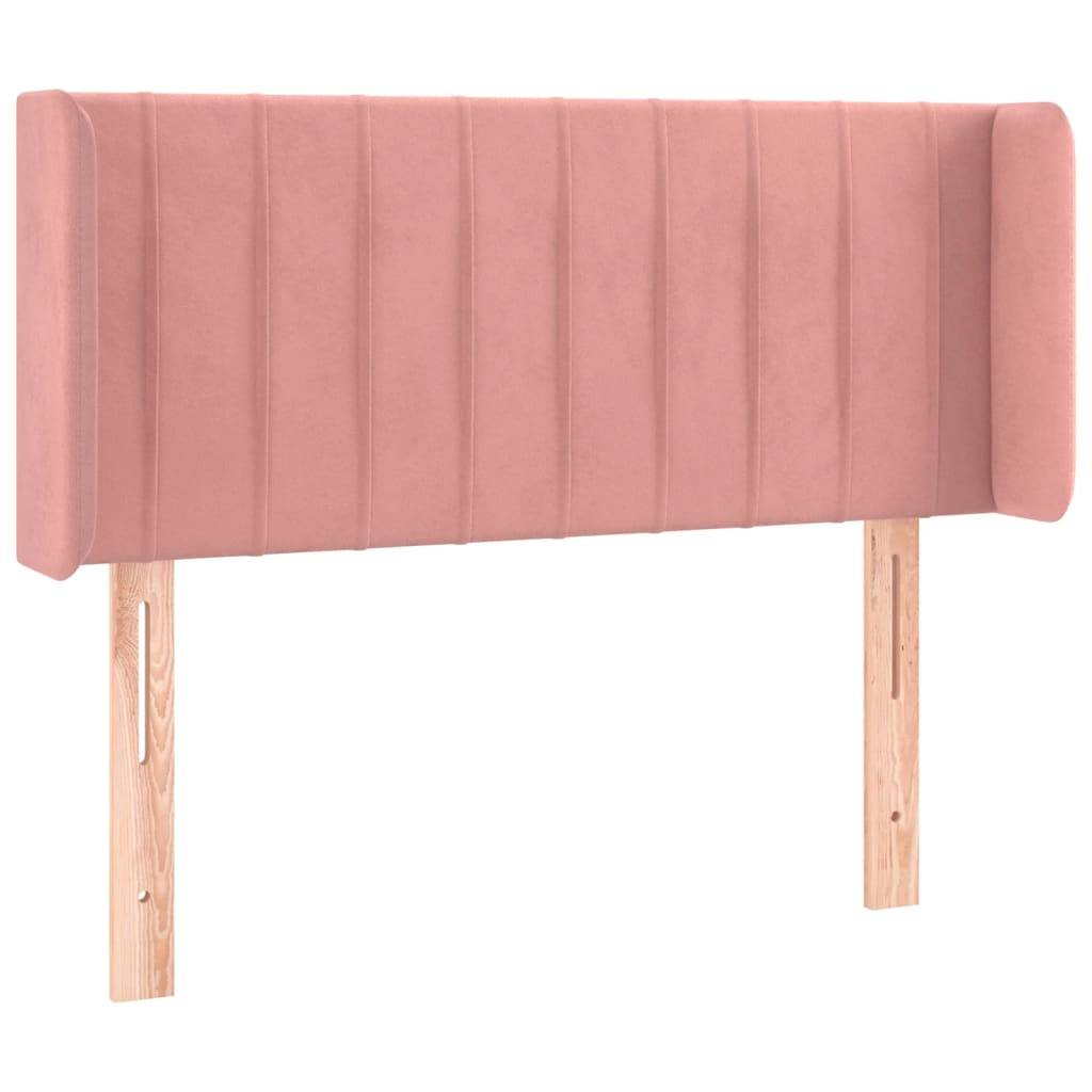 vidaXL Kopfteil mit Ohren Rosa 93x16x78/88 cm Samt