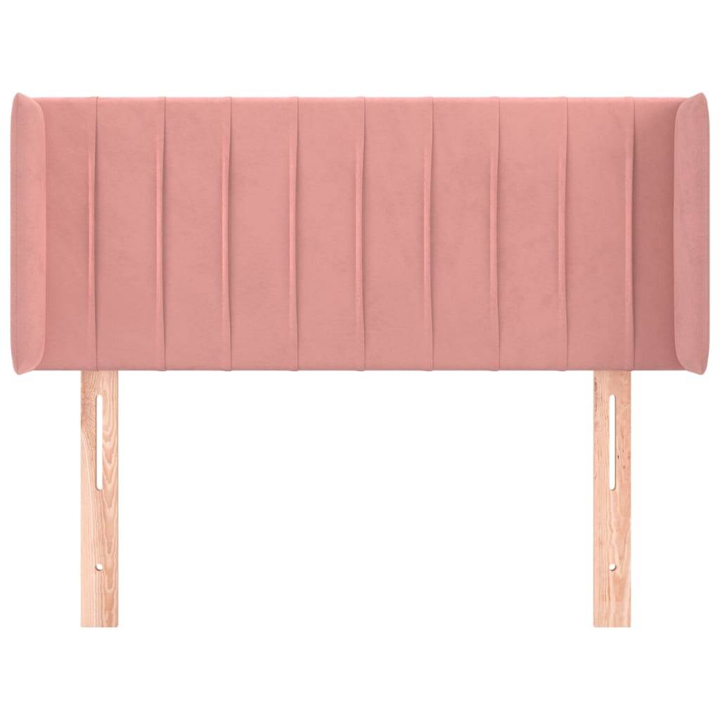 vidaXL Kopfteil mit Ohren Rosa 93x16x78/88 cm Samt