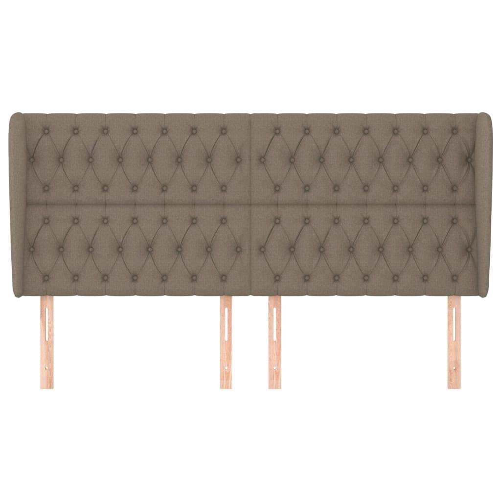 vidaXL Kopfteil mit Ohren Taupe 203x23x118/128 cm Stoff