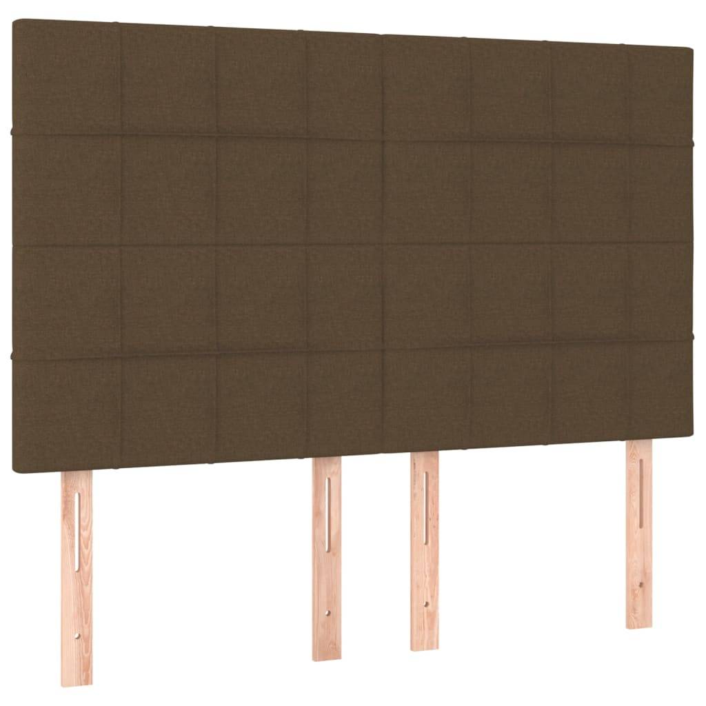 vidaXL Kopfteile 4 Stk. Dunkelbraun 72x5x78/88 cm Stoff