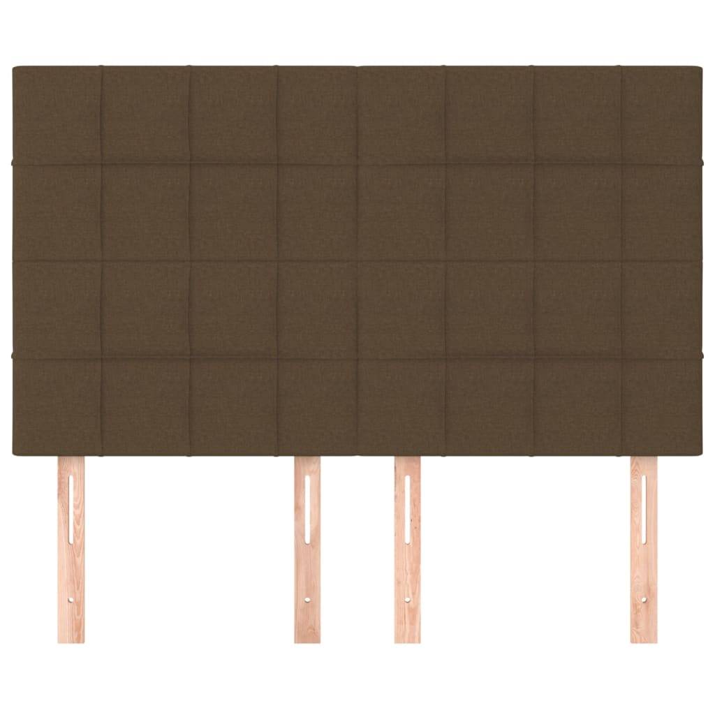 vidaXL Kopfteile 4 Stk. Dunkelbraun 72x5x78/88 cm Stoff