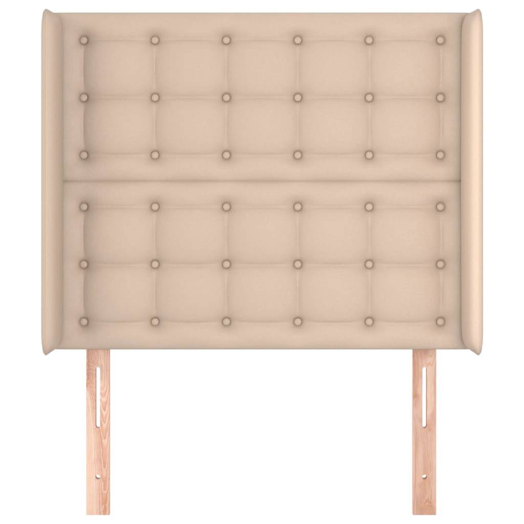 vidaXL Kopfteil mit Ohren Cappuccino-Braun 103x16x118/128cm Kunstleder
