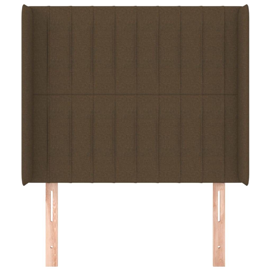 vidaXL Kopfteil mit Ohren Dunkelbraun 103x16x118/128 cm Stoff