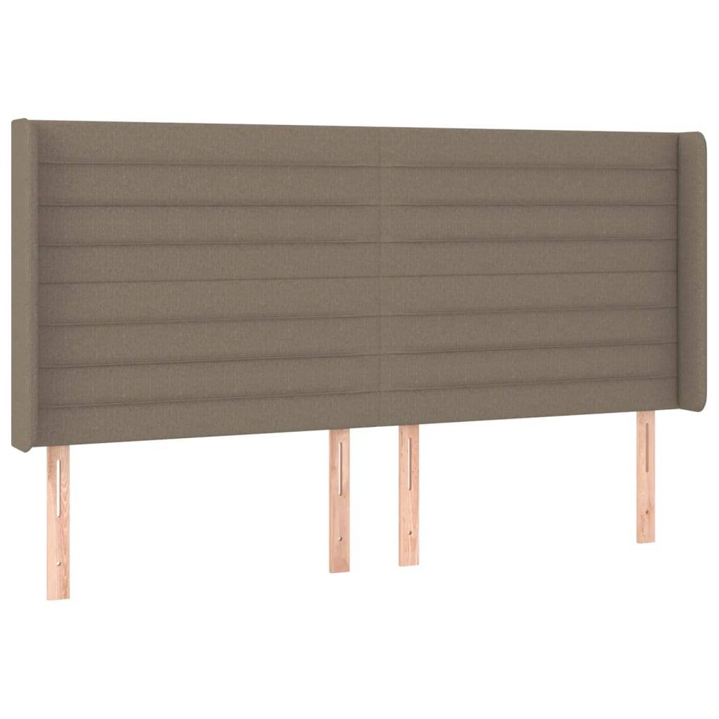 vidaXL LED Kopfteil Taupe 163x16x118/128 cm Stoff
