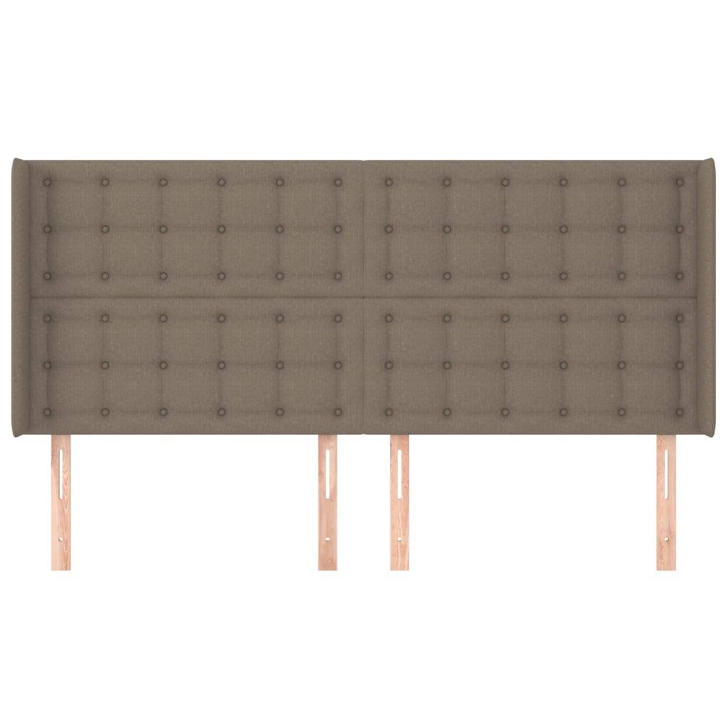 vidaXL Kopfteil mit Ohren Taupe 183x16x118/128 cm Stoff