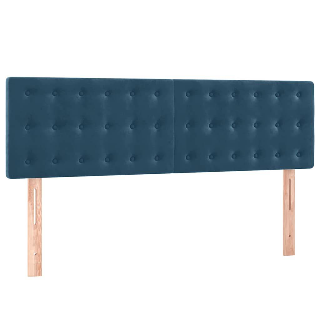 vidaXL Kopfteile 2 Stk. Dunkelblau 72x5x78/88 cm Samt