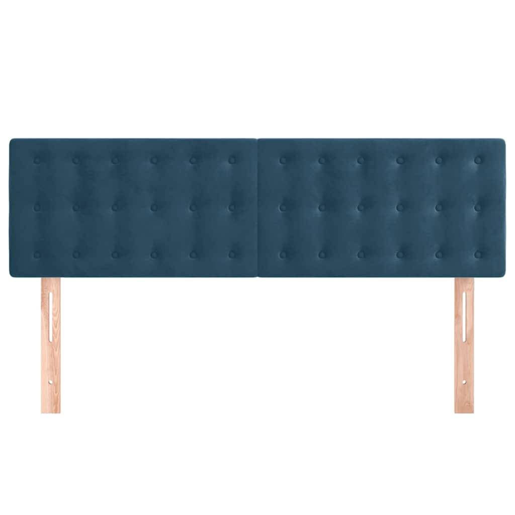 vidaXL Kopfteile 2 Stk. Dunkelblau 72x5x78/88 cm Samt