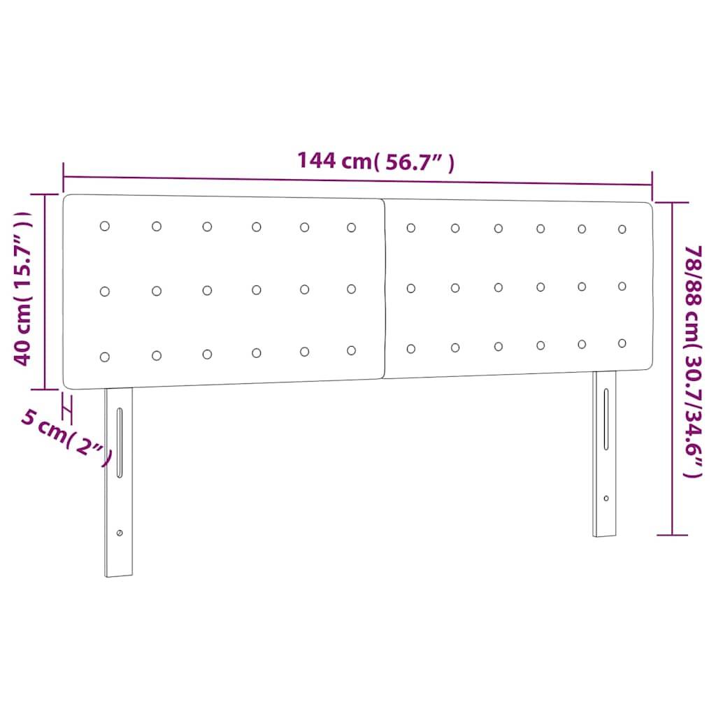vidaXL Kopfteile 2 Stk. Dunkelblau 72x5x78/88 cm Samt