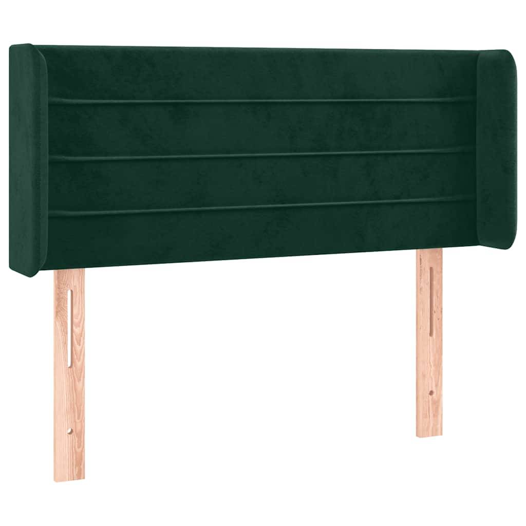 vidaXL Kopfteil mit Ohren Dunkelgrün 93x16x78/88 cm Samt