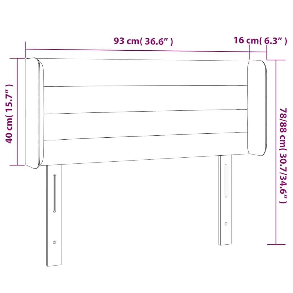 vidaXL Kopfteil mit Ohren Dunkelgrün 93x16x78/88 cm Samt