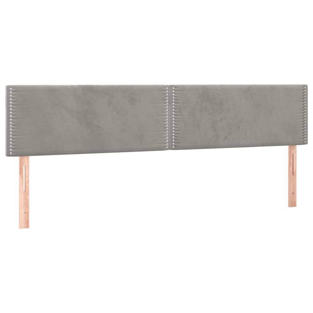 vidaXL Kopfteile 2 Stk. Hellgrau 100x5x78/88 cm Samt
