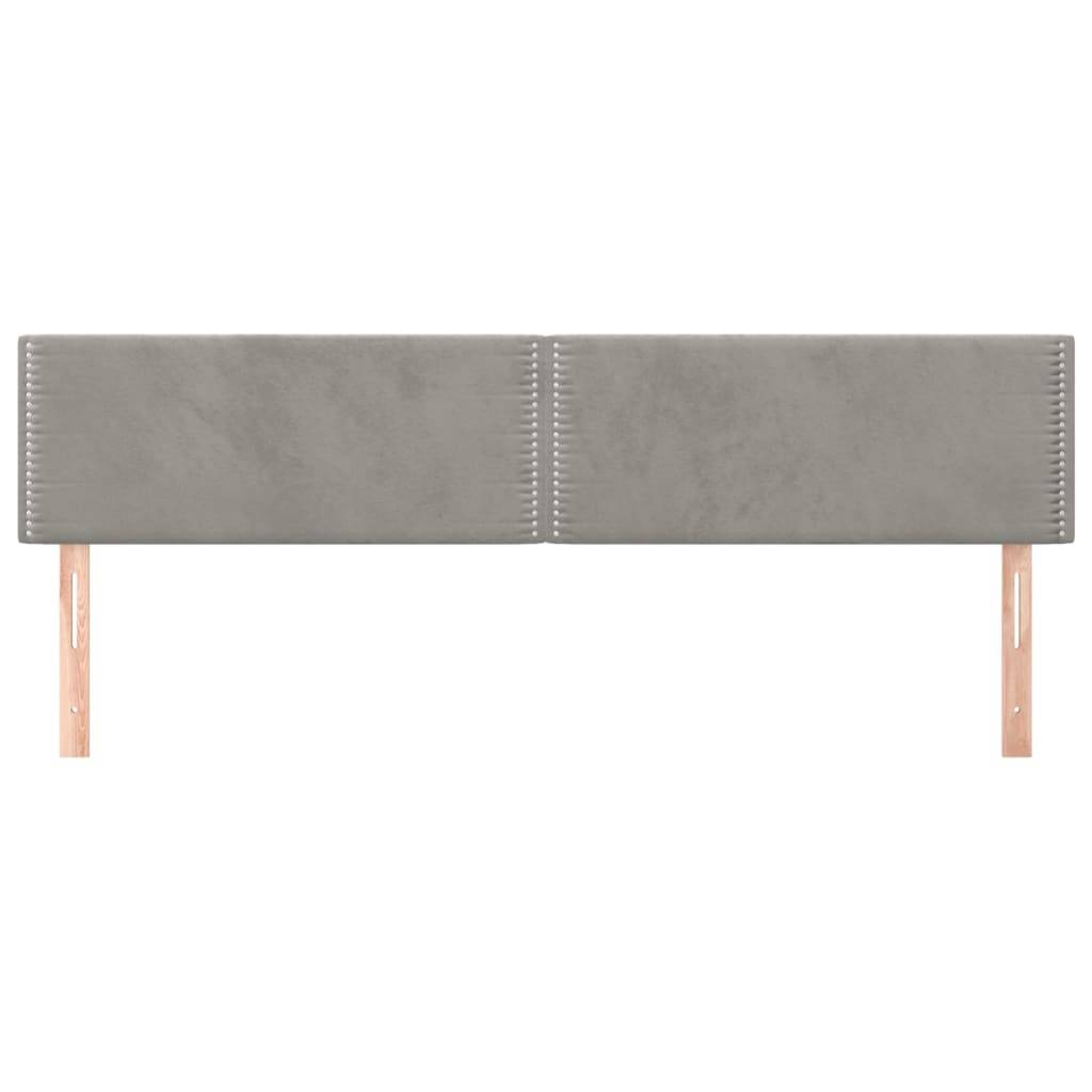 vidaXL Kopfteile 2 Stk. Hellgrau 100x5x78/88 cm Samt