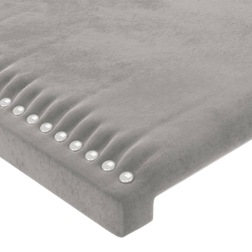 vidaXL Kopfteile 2 Stk. Hellgrau 100x5x78/88 cm Samt