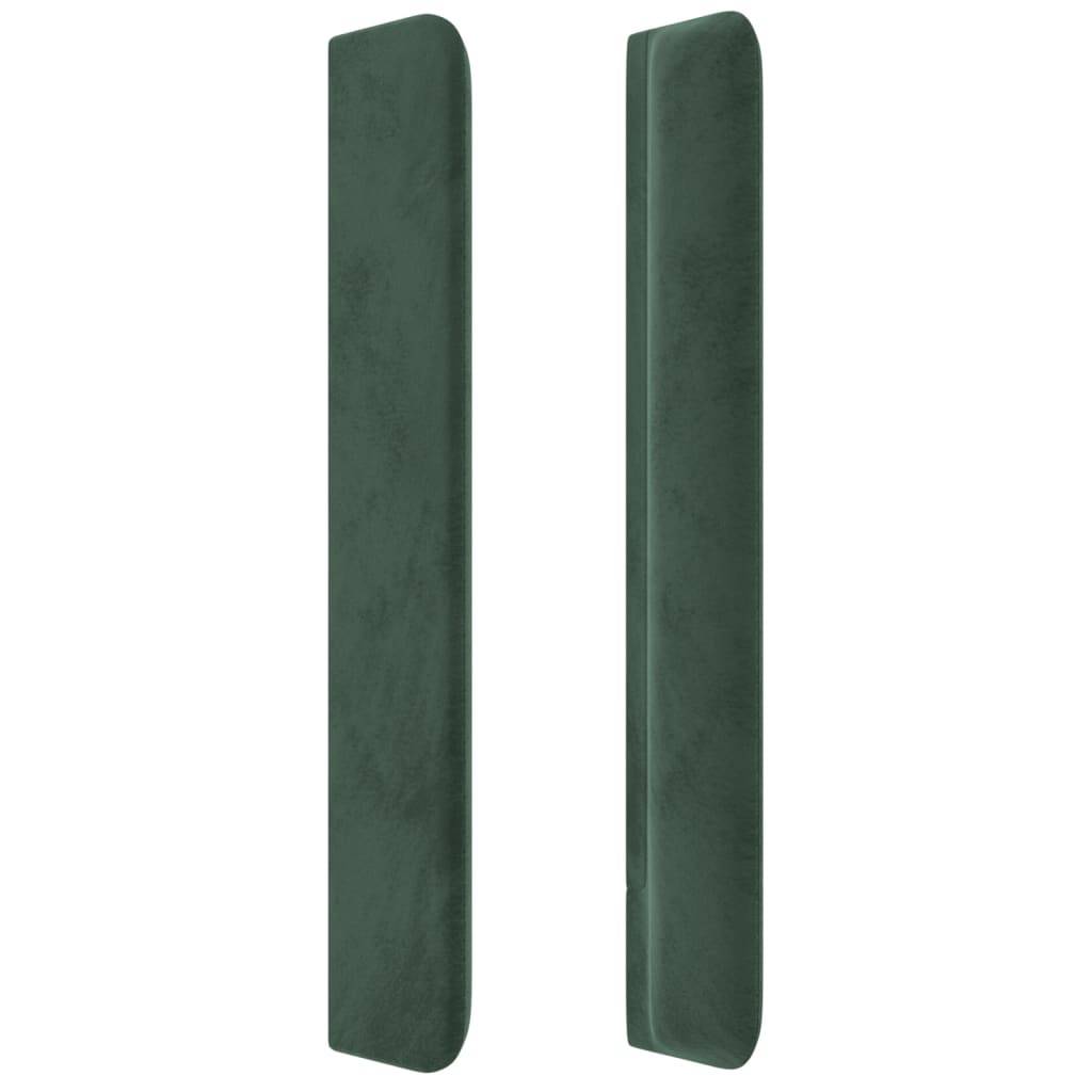 vidaXL Kopfteil mit Ohren Dunkelgrün 93x16x118/128 cm Samt