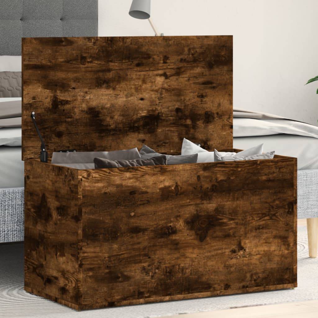 vidaXL Aufbewahrungstruhe Räuchereiche 84x42x46 cm Holzwerkstoff