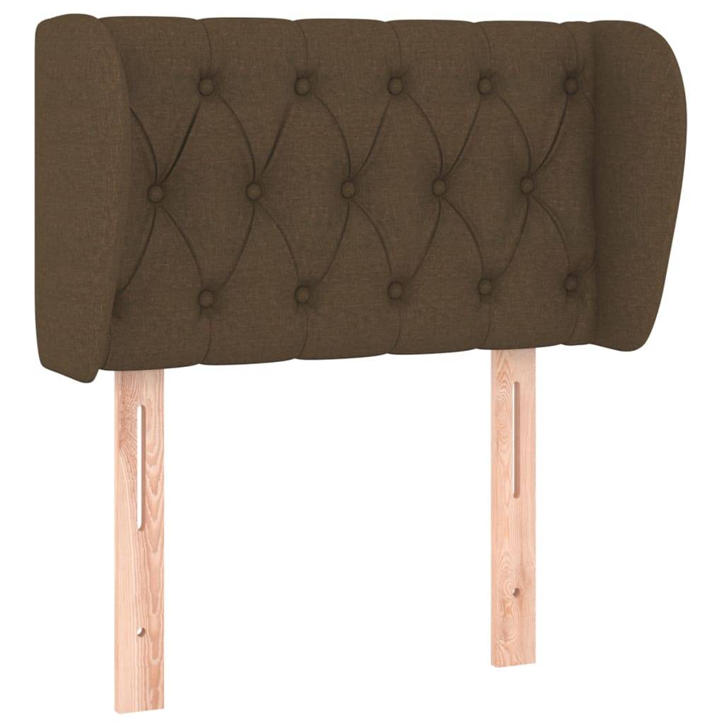 vidaXL Kopfteil mit Ohren Dunkelbraun 83x23x78/88 cm Stoff