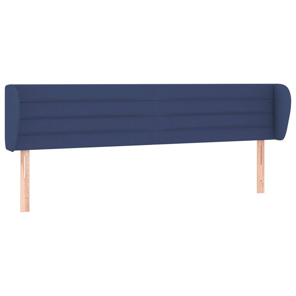 vidaXL Kopfteil mit Ohren Blau 163x23x78/88 cm Stoff