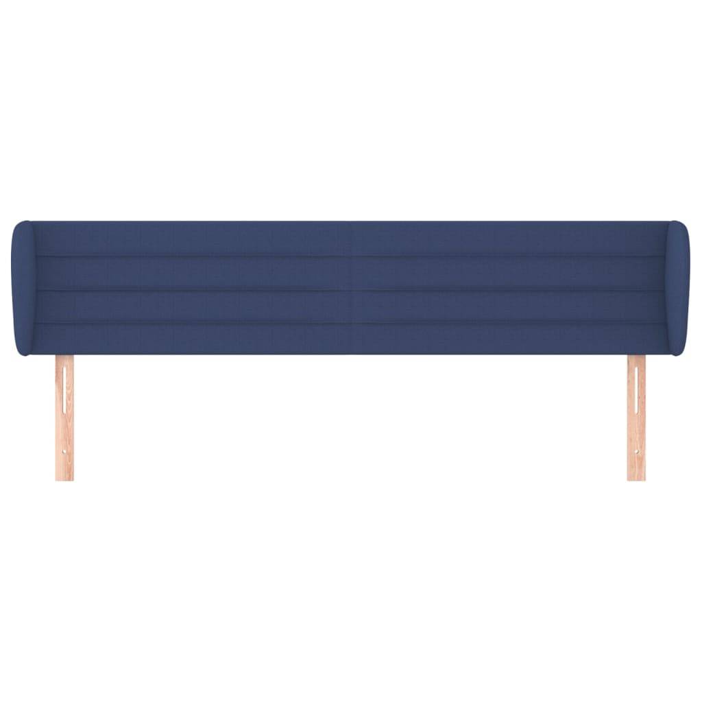 vidaXL Kopfteil mit Ohren Blau 163x23x78/88 cm Stoff