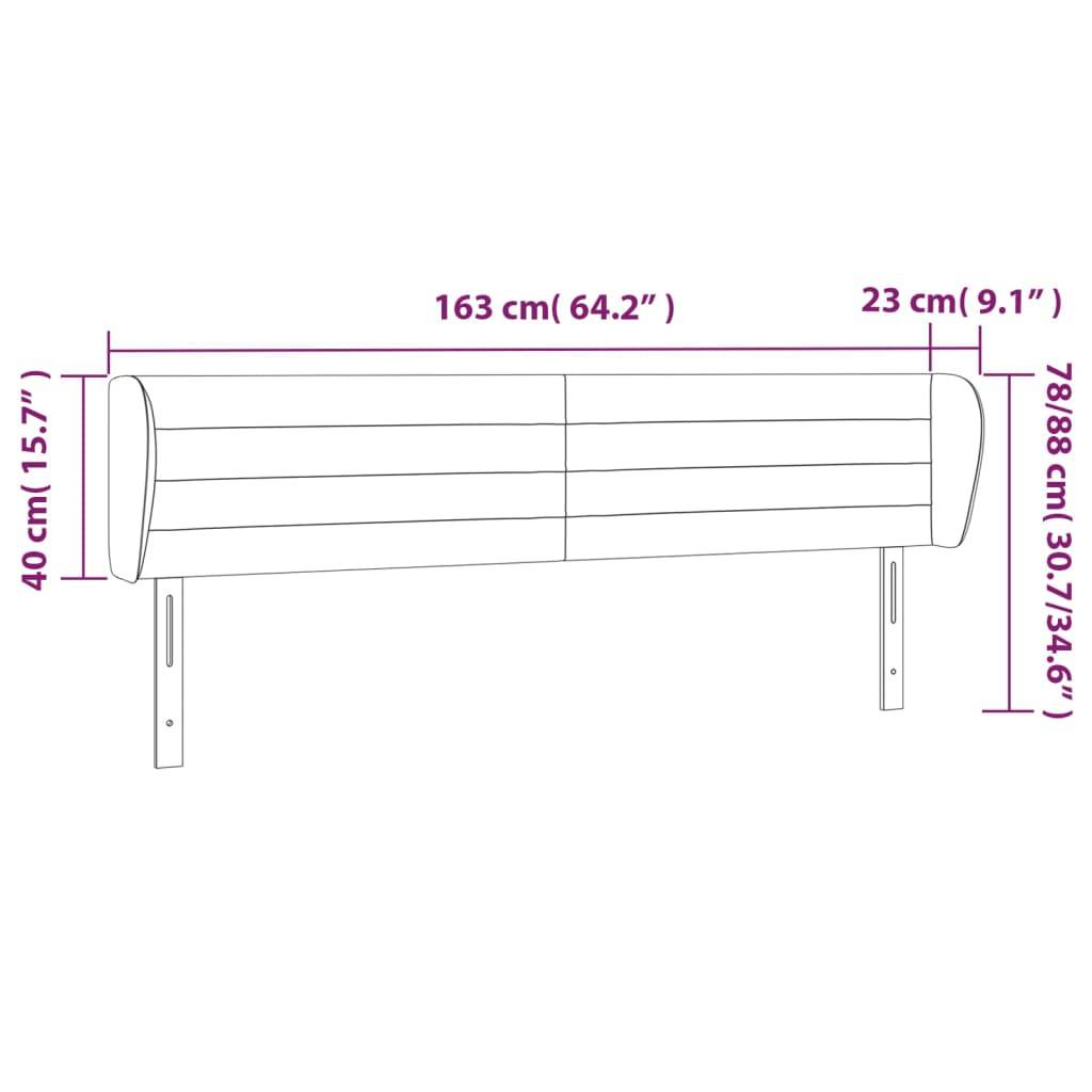 vidaXL Kopfteil mit Ohren Blau 163x23x78/88 cm Stoff