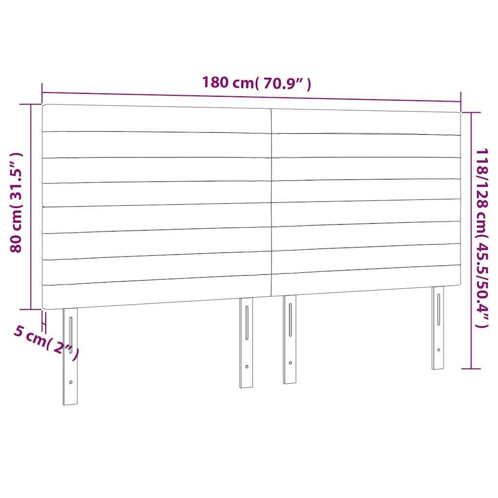 vidaXL LED Kopfteil Dunkelgrün 180x5x118/128 cm Samt