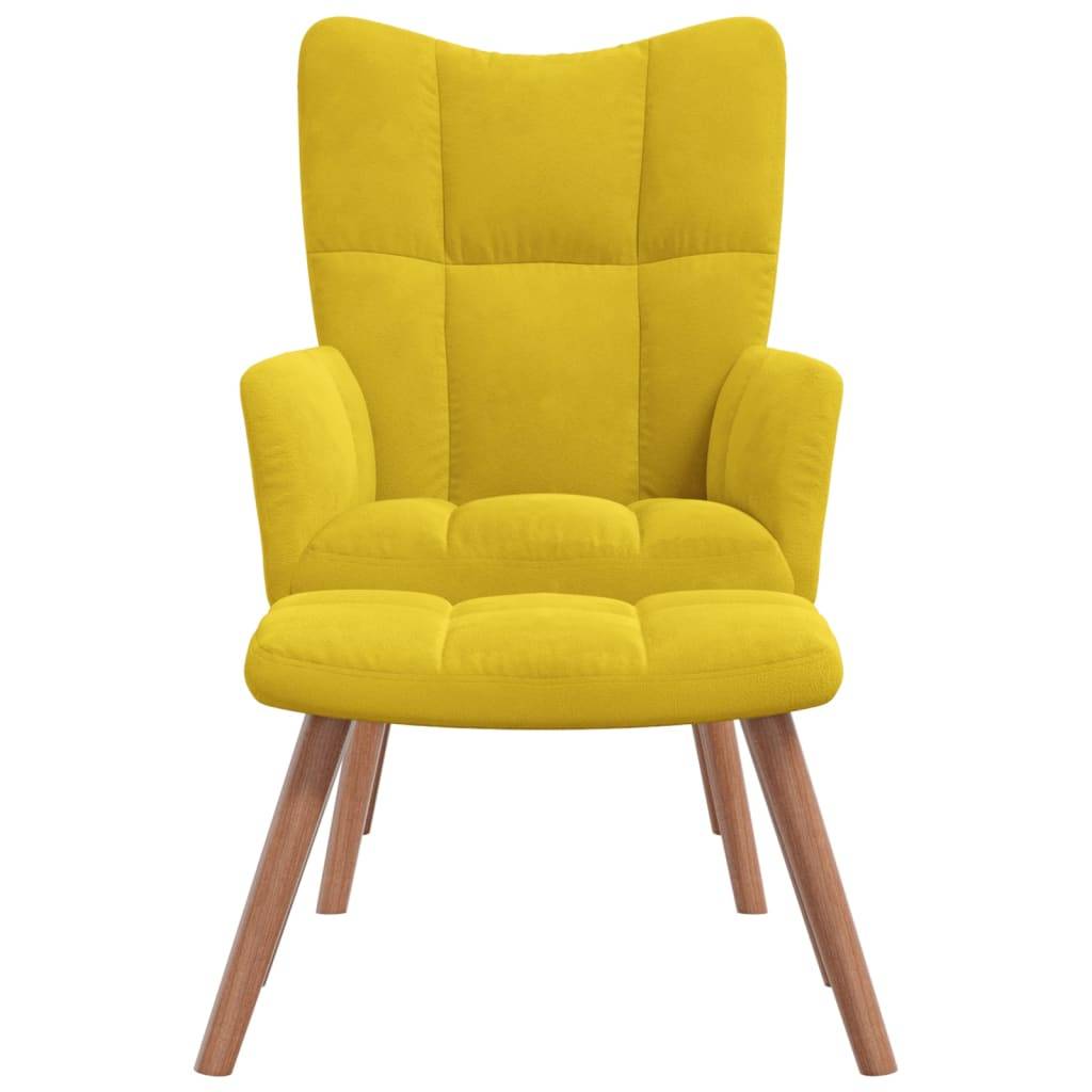 vidaXL Relaxsessel mit Hocker Senfgelb Samt