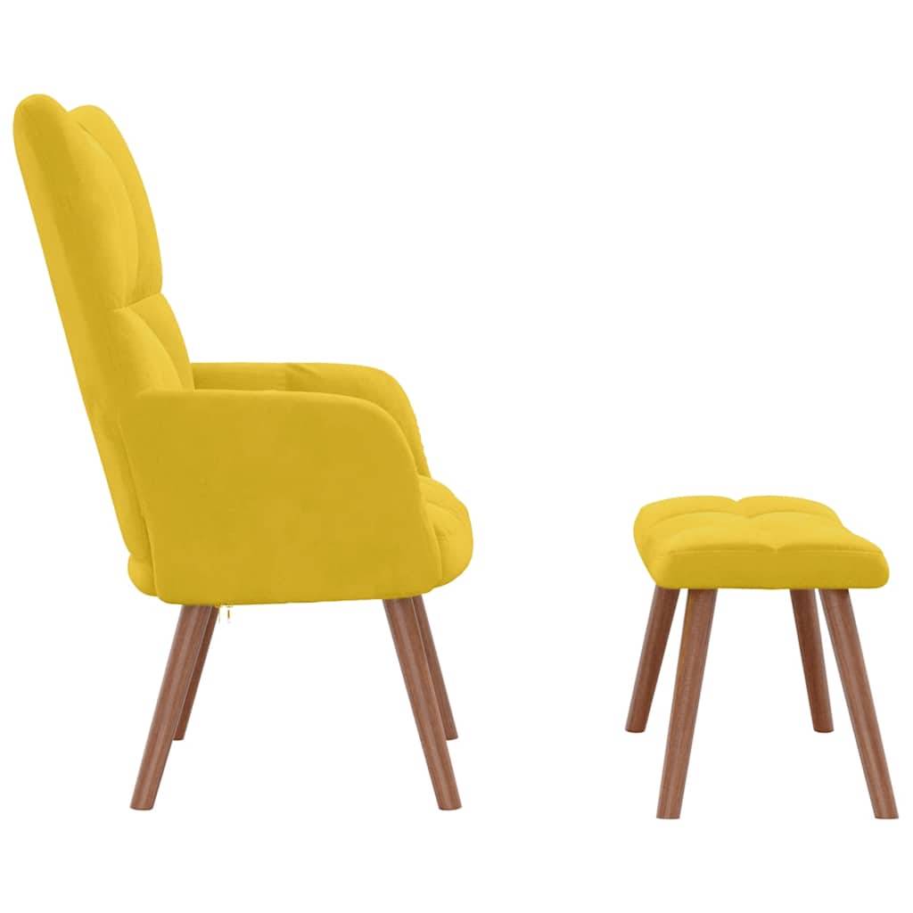 vidaXL Relaxsessel mit Hocker Senfgelb Samt